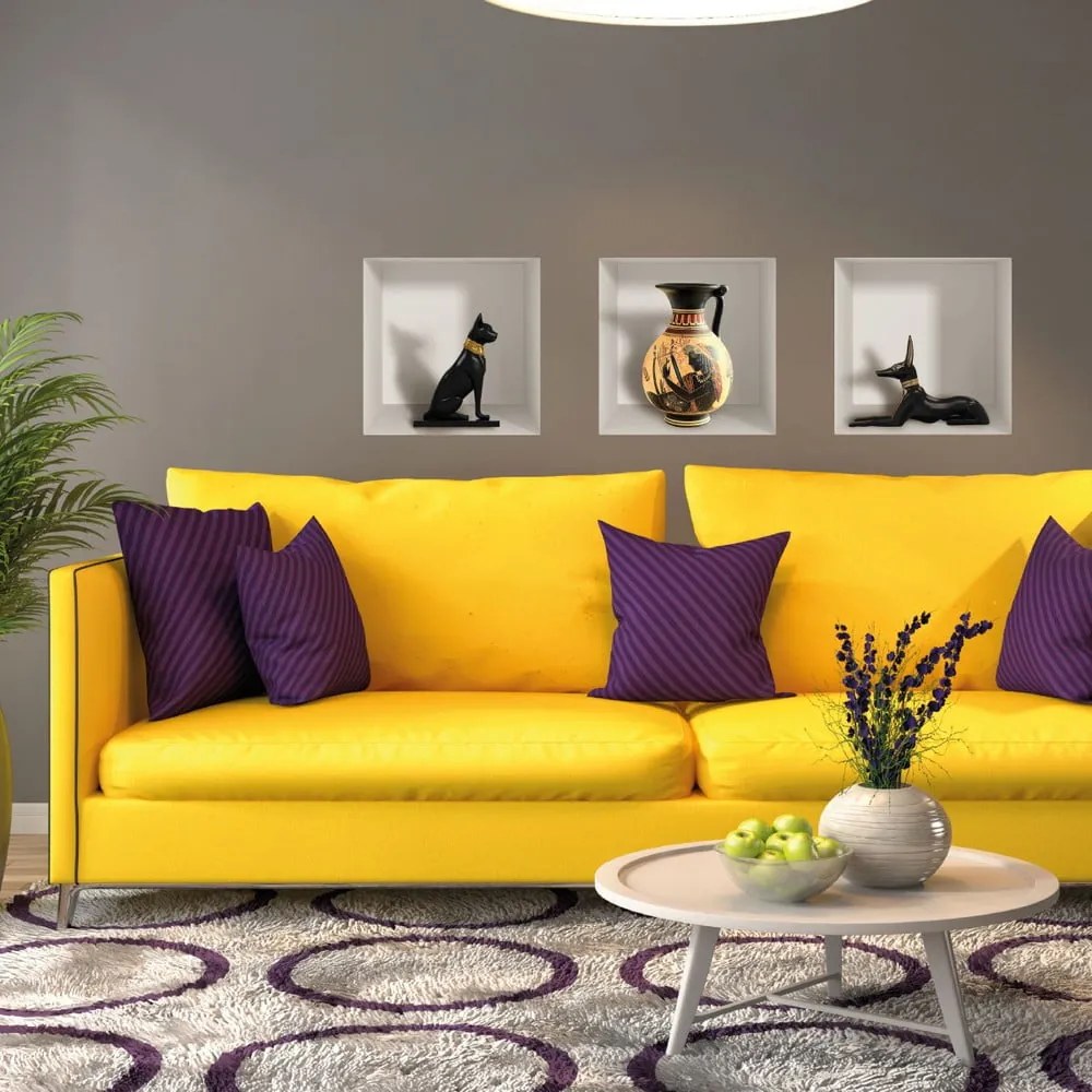 Sada 3 3D samolepiek na stenu Ambiance Egyptian