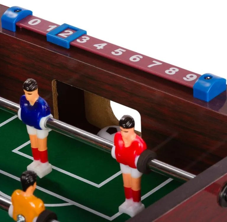 GamesPlanet® Mini stolný futbal s nožičkami, 70 x 37 x 25 cm, tm. drevo
