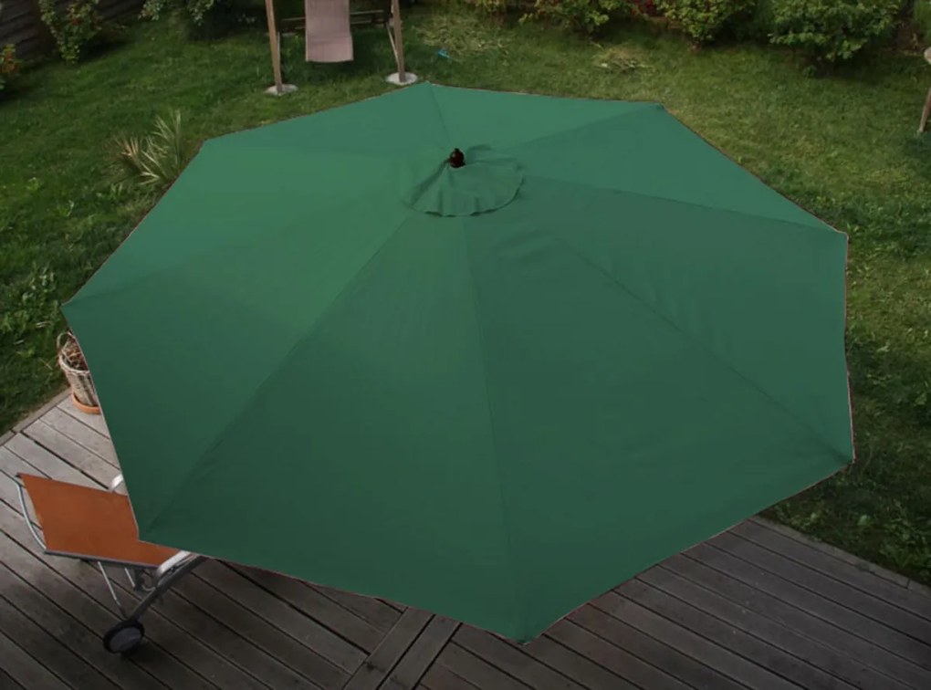 Slnečník Florida Ø 3,5m - polyester/drevo - zelená
