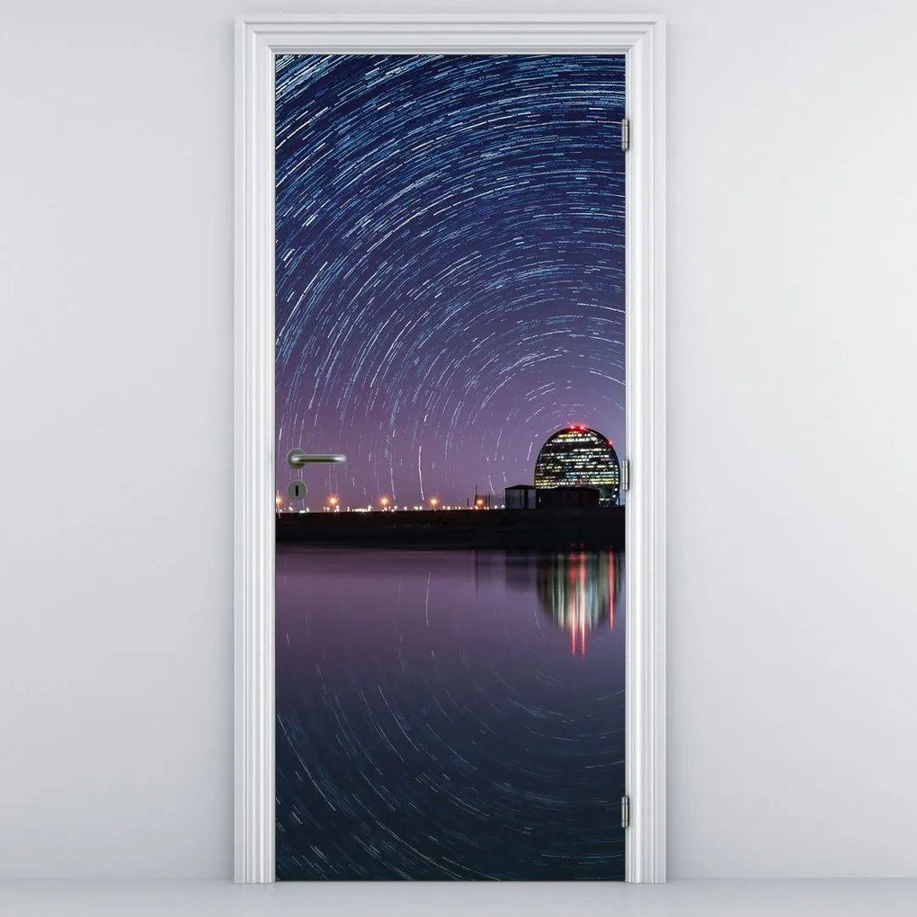 Fototapeta na dvere - Nočná obloha s hviezdami (95x205cm)