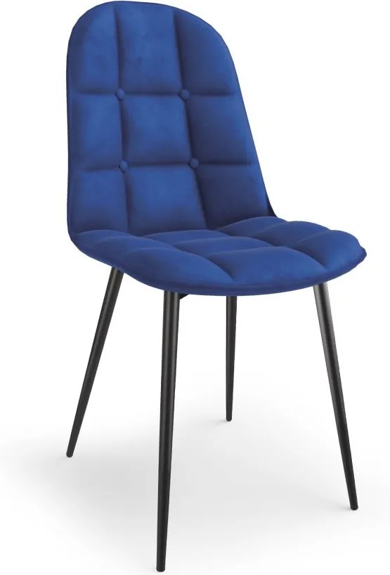 Jedálenská stolička K417 zamat / čierna Halmar Modrá