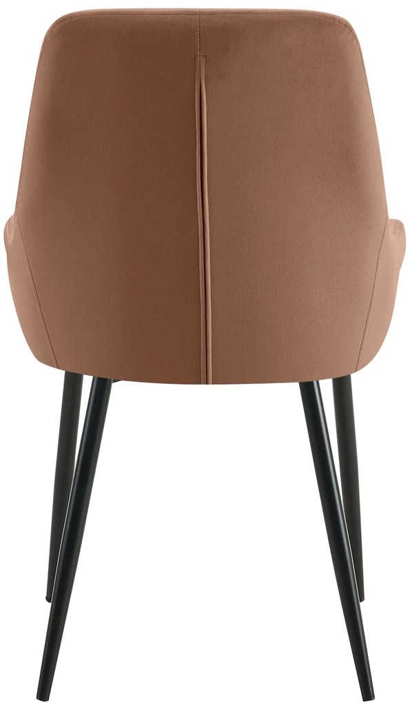 Jedálenská stolička Elmira - zamat, čierny rám - Hnedá