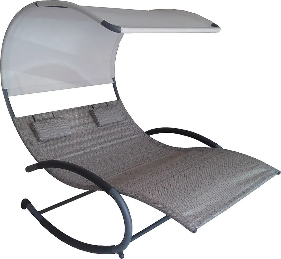 Vivere Záhradná hojdačka Double Chaise Rocker Šedá