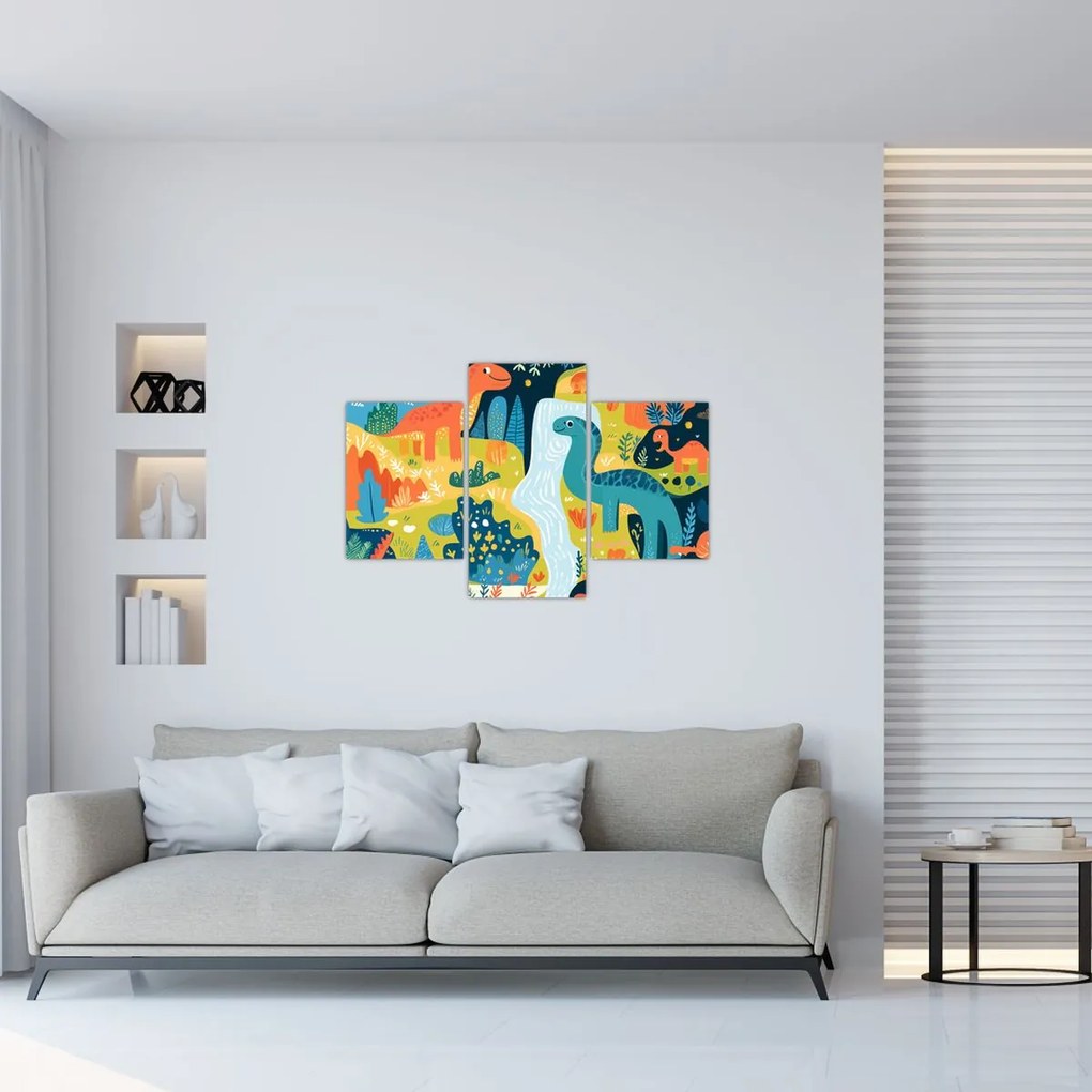 Obraz - Veselí dinosaury (90x60 cm)
