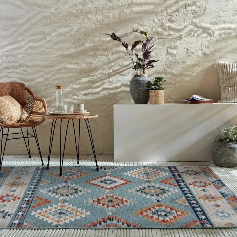 Modrý vnútorný a vonkajší koberec 200x290 cm Avery Blue – Flair Rugs