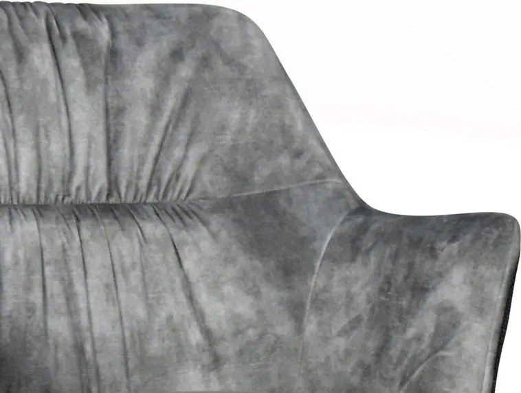 Otočná jedálenská stolička Axel, stredne šedá zamatová látka/tkanina