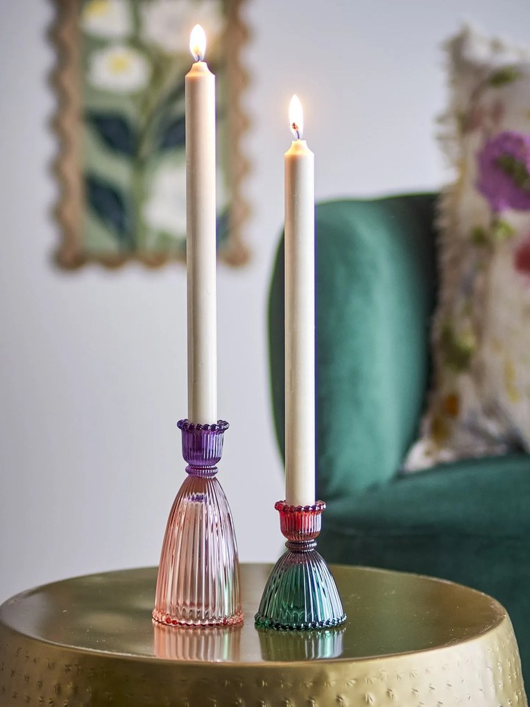 Bloomingville Sklenený svietnik Shilo Multi – sada 2 ks