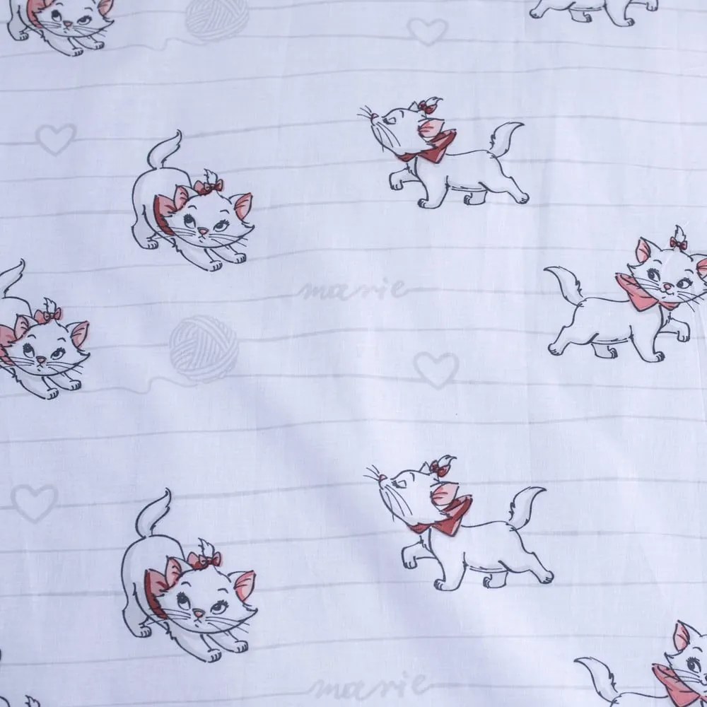 Biele bavlnené detské obliečky do postieľky 100x135 cm Marie Cat "Bow" – Jerry Fabrics