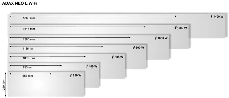ADAX NEO L12 KWT 1200W biely konvektor s WiFi