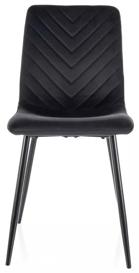Jedálenská stolička Freville Velvet, čierna