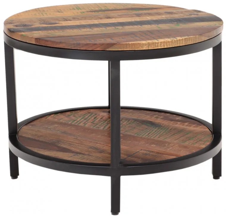 Okrúhly konferenčný stolík Retro 60x45x60 recyklované mango Old spice