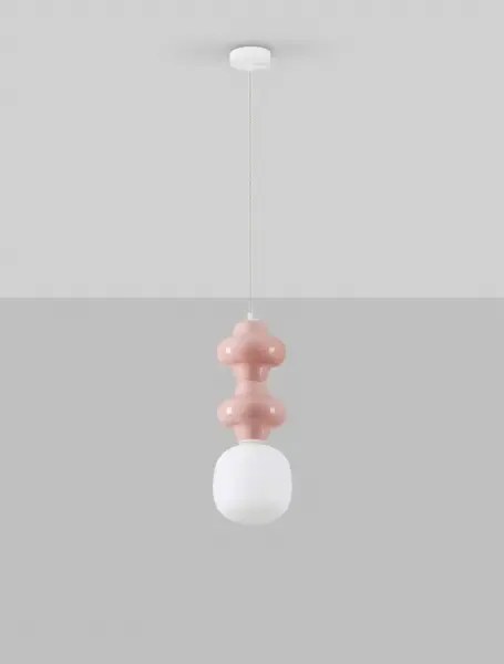 LED ružovo-biely dizajnový luster Clio 2