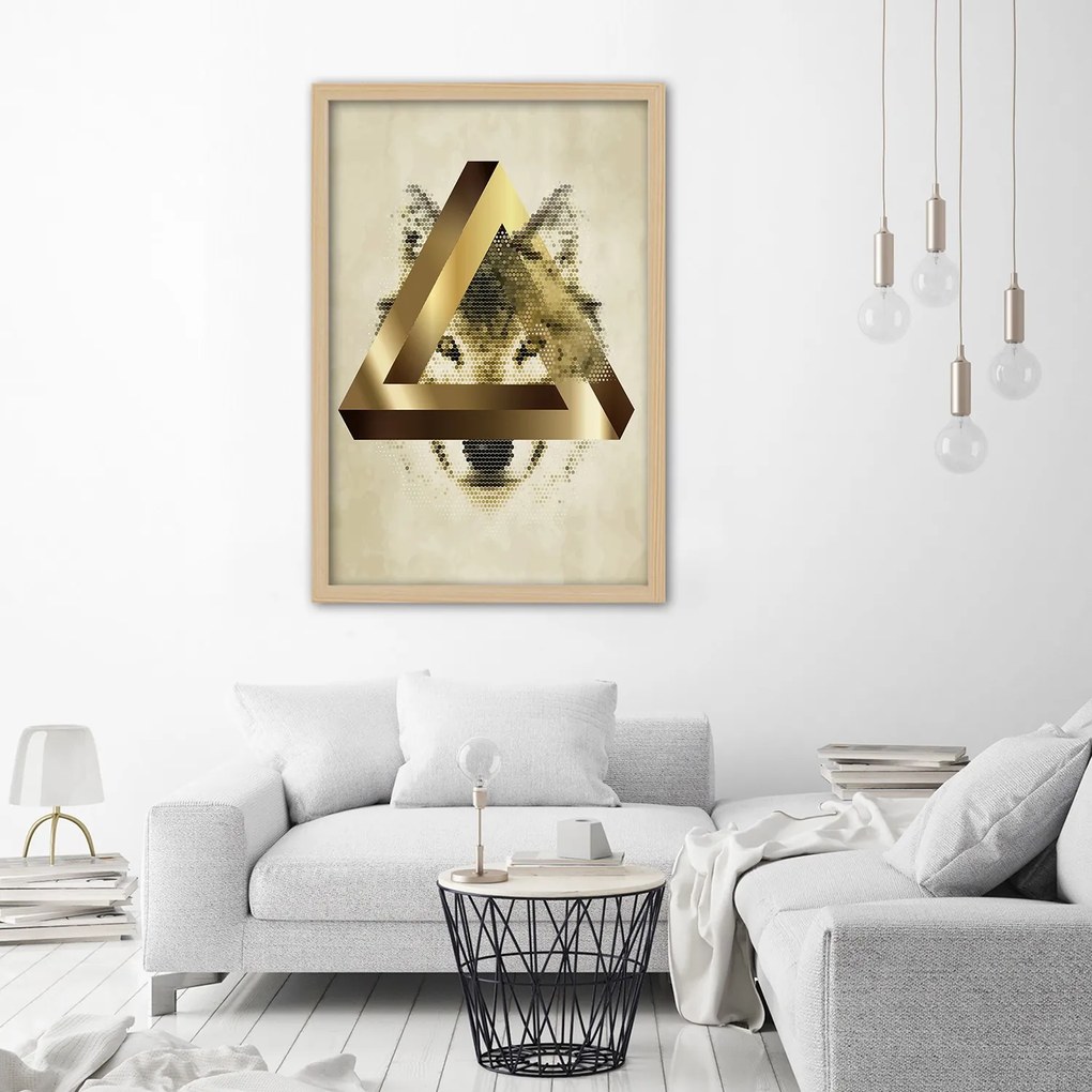 Gario Plagát Vlk a trojuholník Farba rámu: Bez rámu, Rozmery: 30 x 45 cm