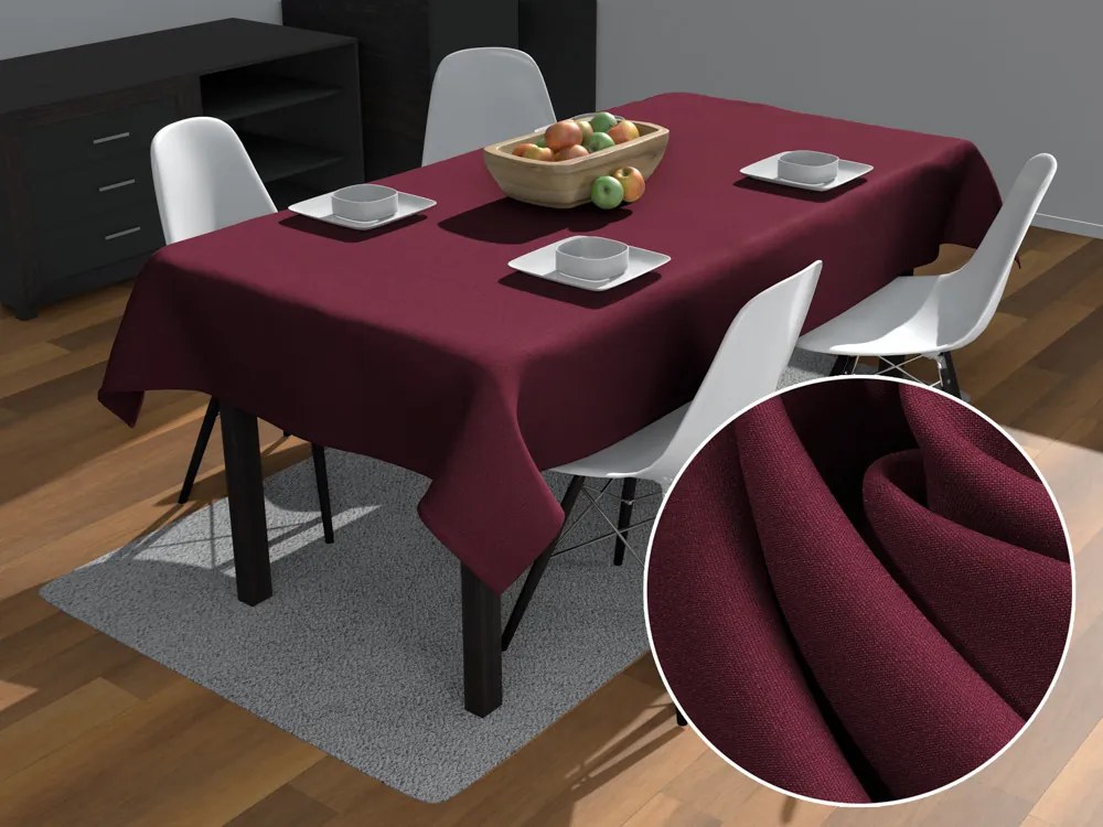 Biante Dekoračný obdĺžnikový obrus Rongo RG-085 Tmavá bordó 60x100 cm