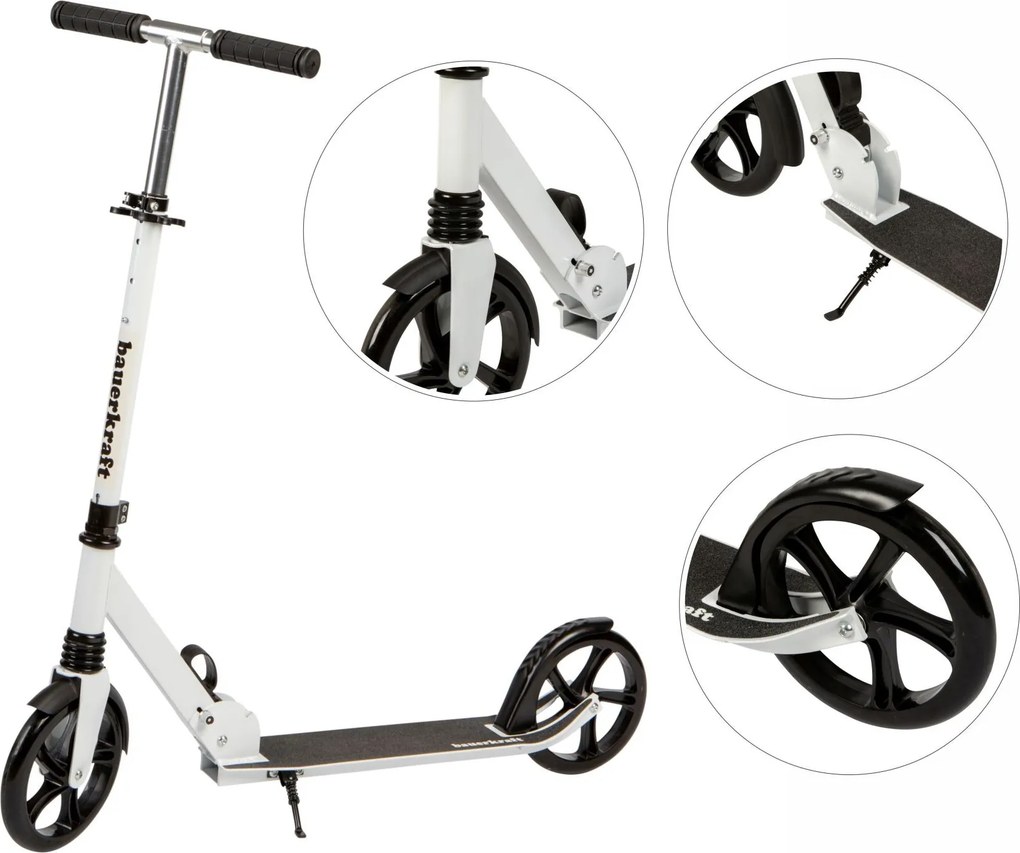 Bauerkraft Skladacia mestská kolobežka pre deti a mládež Bauerkraft, 200 mm kolesá, 95–105 cm