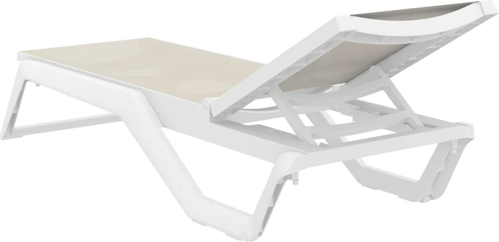 RIO PRO záhradné lehátko white/taupe