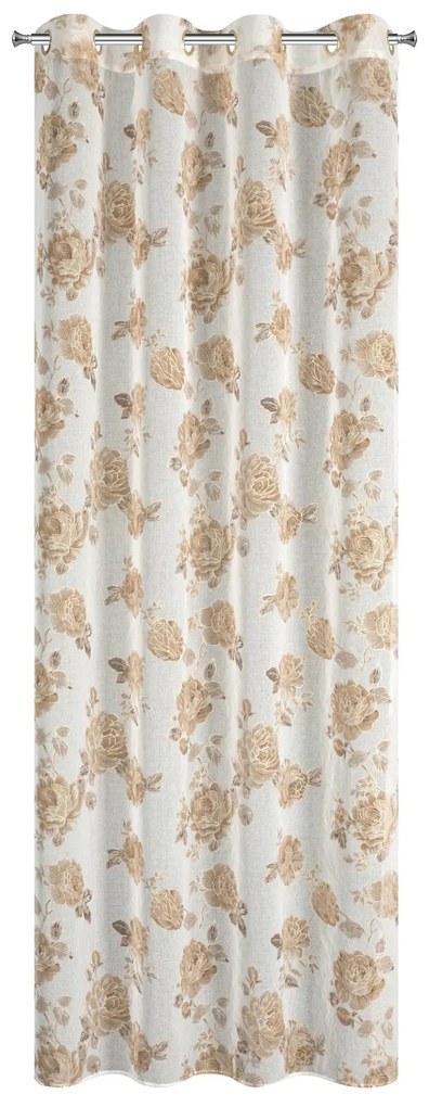 ZÁVES NA KRÚŽKOCH MELA 140X250 CM KVETY