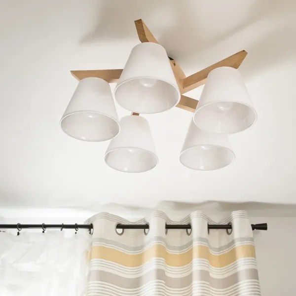 Prisadený luster ANTONIO 5xE14/40W/230V dub