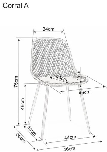 Čierna plastová stolička CORRAL A