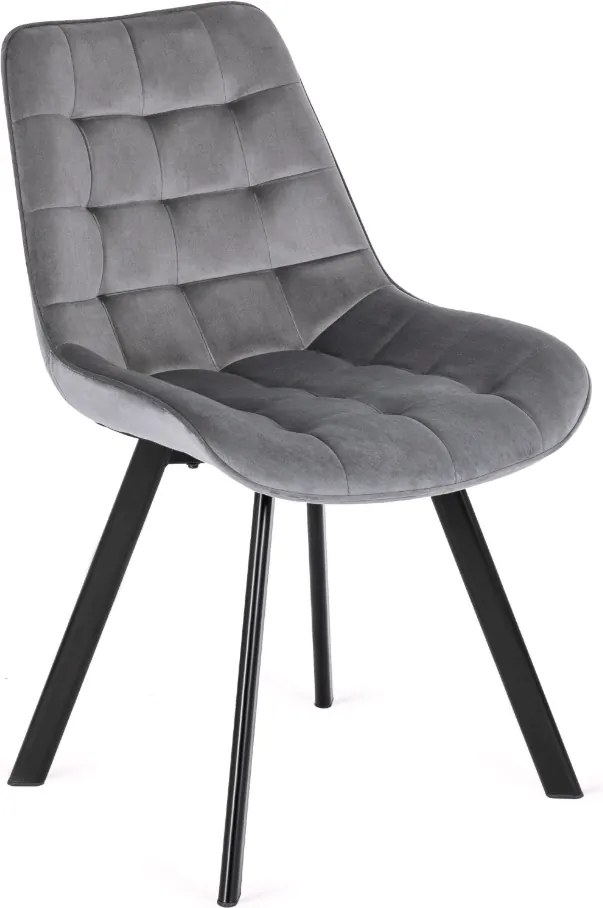 Sada stola CLARK 120-160 cm, lesklá čierna, a 4 stoličiek RICK, sivé