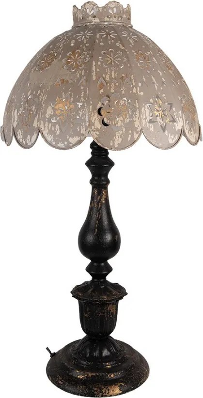 Šedo-čierna antik kovová lampa Camille - Ø 41*75 cm E27/ 1*60W