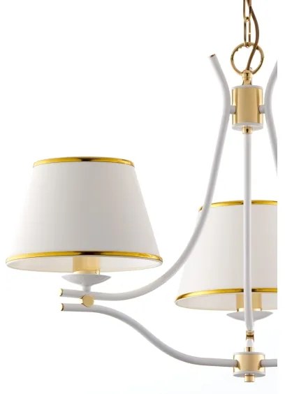 Jupiter 2085 - Luster na reťazi SAMBA 3xE27/15W/230V biela/zlatá