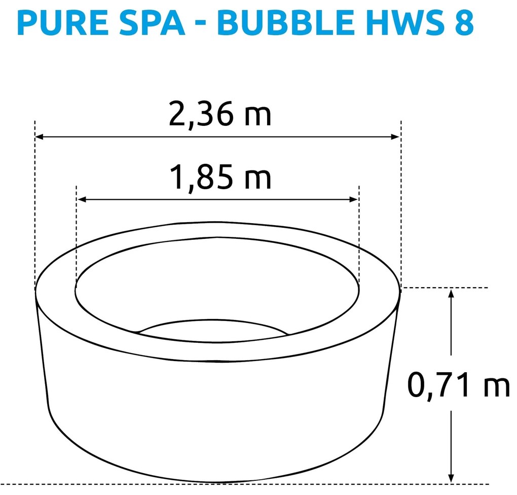 Marimex | Vírivý bazén Pure Spa - Bubble HWS 8 + Solárna sprcha UNO 35 l hliníková s LED svetlom | 19900165