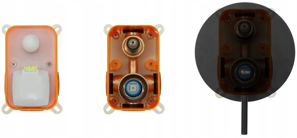 Rea Lungo, podomietková vaňová súprava + box P6300 - komplet sada, čierna matná, REA-P6300