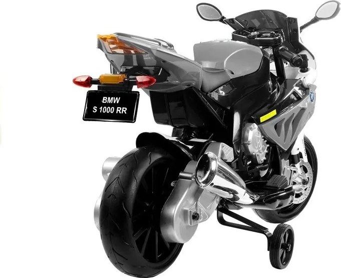 LEAN CARS Elektrická motorka pre deti BMW S1000RR strieborná trojkolesová