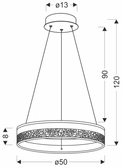 LED luster na lanku FROZI LED/32W/230V priemer 50 cm biely