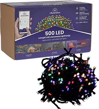 JU Svetlá SMART s aplikáciou, 500 LED, viacfarebné, napájané zo siete, vonkajšie