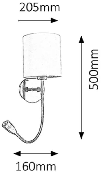 Rabalux 6529 - Nástenné svietidlo LARKIN 1xE27/40W+LED/3W