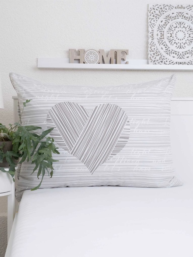 Bavlnená obliečka na vankúš Renforcé 70 × 90 cm – Selina sivohnedá