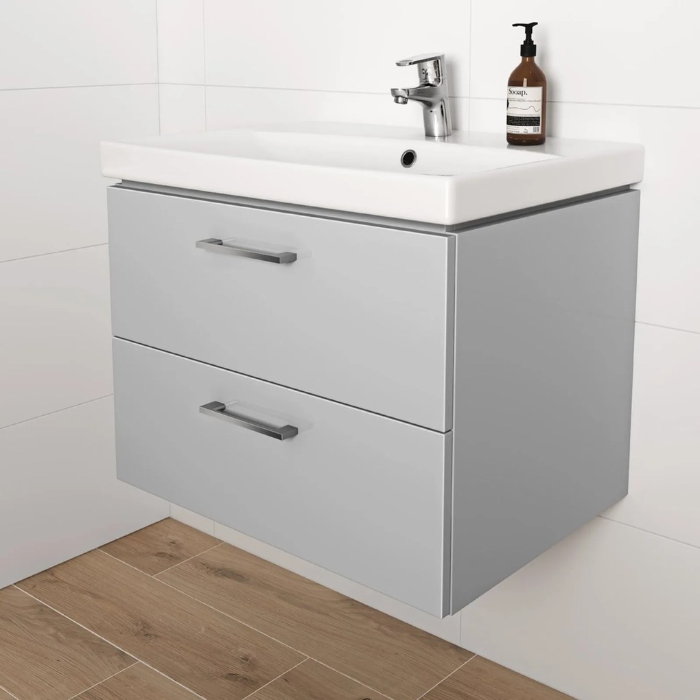 Cersanit Lara City 60, SET skrinka + umývadlo, 594x447x460 mm, šedá lesklá, S801-216-DSM