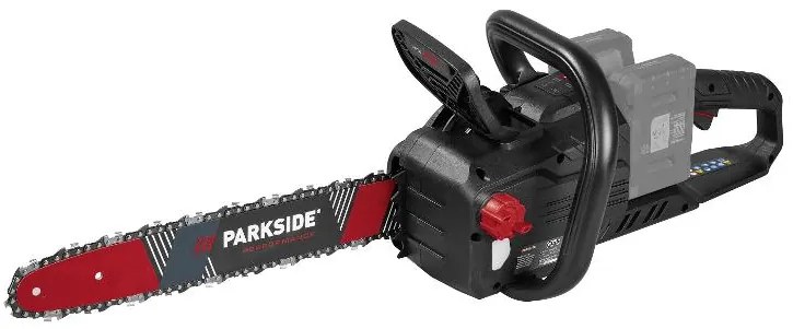 Parkside Performance® Aku reťazová píla Ppksa 40-Li B2 + Akumulátor 20 V/4 Ah, 2 kusy + Dvojitá nabíjačka na akumulátor 20 V/4,5 A (800010668)