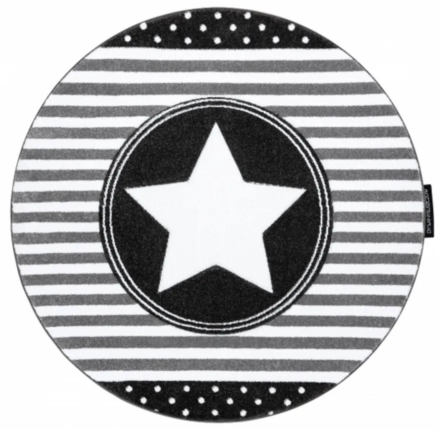 Detský kusový koberec Hviezda sivý kruh, Velikosti 140cm