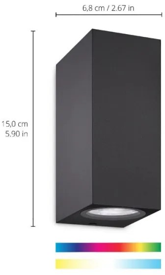 WiZ -LED RGBW Stmievateľné nástenné svietidlo UP&DOWN 2xGU10/4,7W/230V čierna Wi-Fi