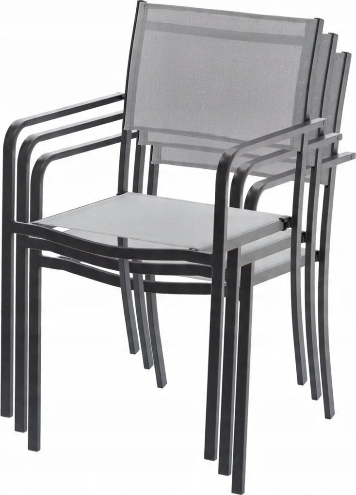 CH Záhradná stohovateľná stolička Casto - sivá