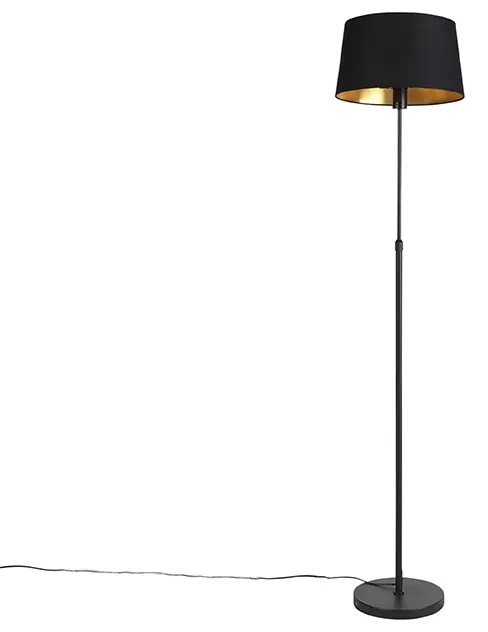 Stojaca lampa čierna s čiernym tienidlom 35 cm nastaviteľná - Parte