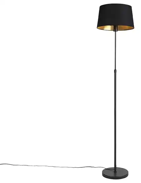 Stojacia lampa čierna s čiernym tienidlom nastaviteľná 35 cm - Parte | BIANO
