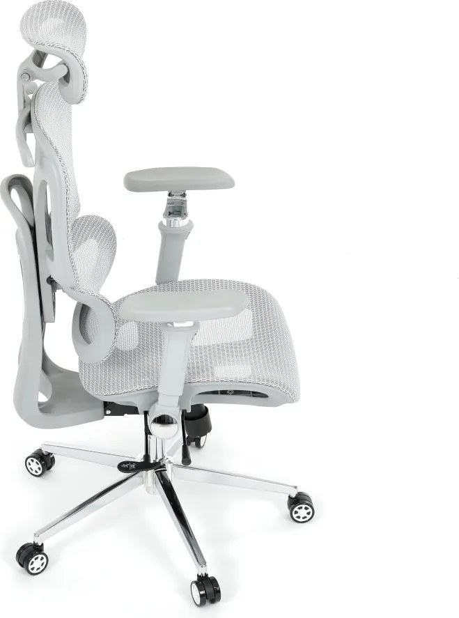 Kancelárska ergonomická stolička PORTE — sieťovina, sivá