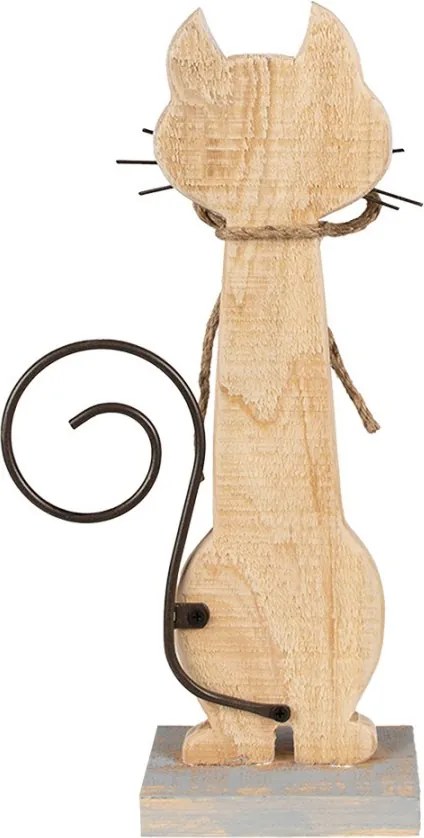 Drevená dekoratívna figúrka mačka - 21*8*38 cm