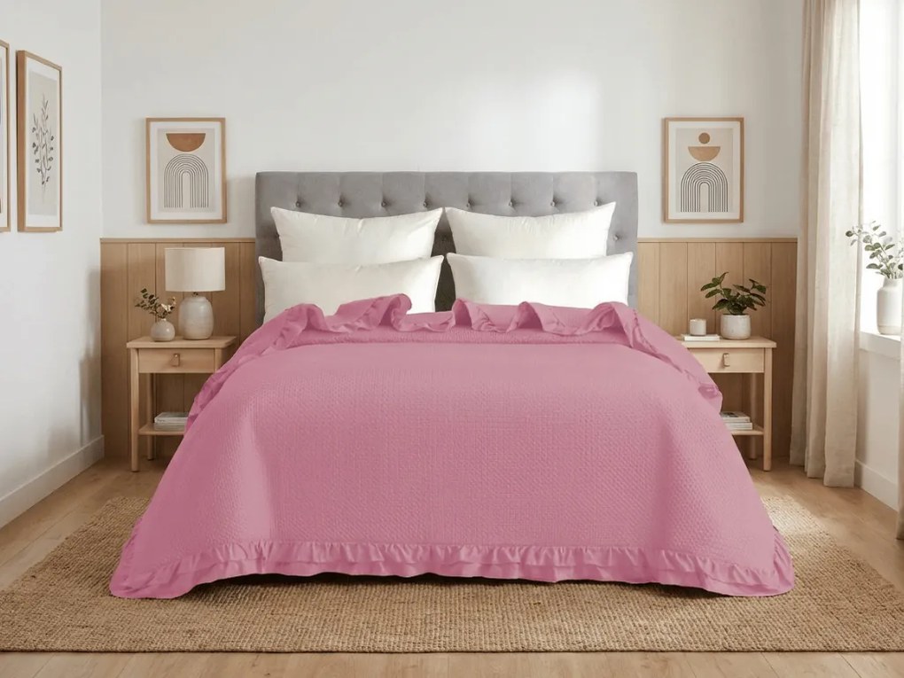 Prehoz na posteľ MONTEGO, ružový Rozmer: 170 x 210 cm