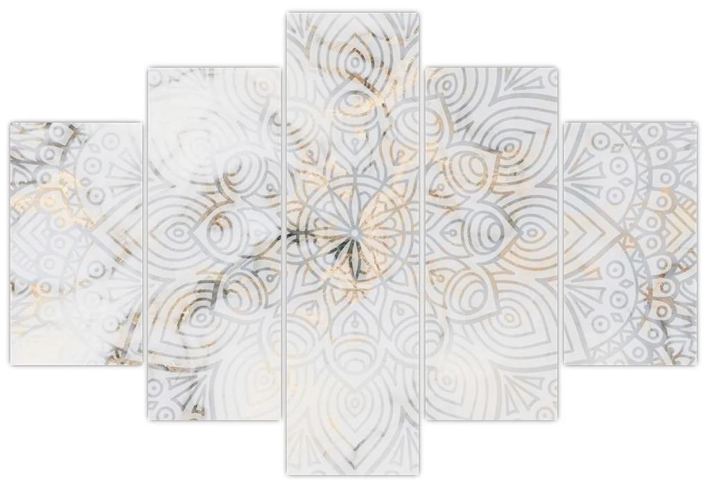 Obraz bielej mandaly (150x105 cm)