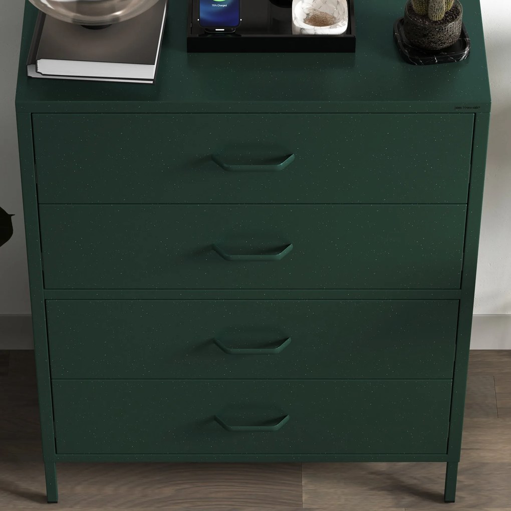 Komoda CARLA, 800 x 1015 x 400 mm, Modern: fľaškovo zelená farba