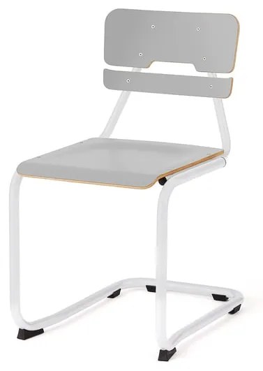 Školská stolička LEGERE II, V 450 mm, biela, šedá