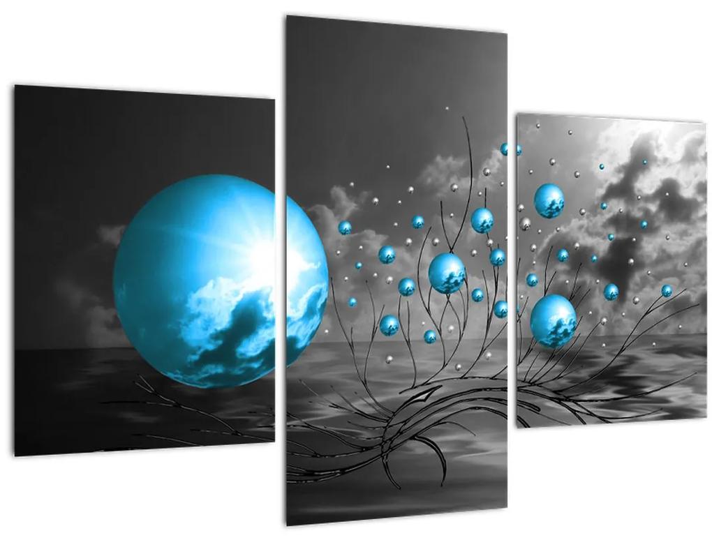 Obraz svetlo modrých gulí (90x60 cm)