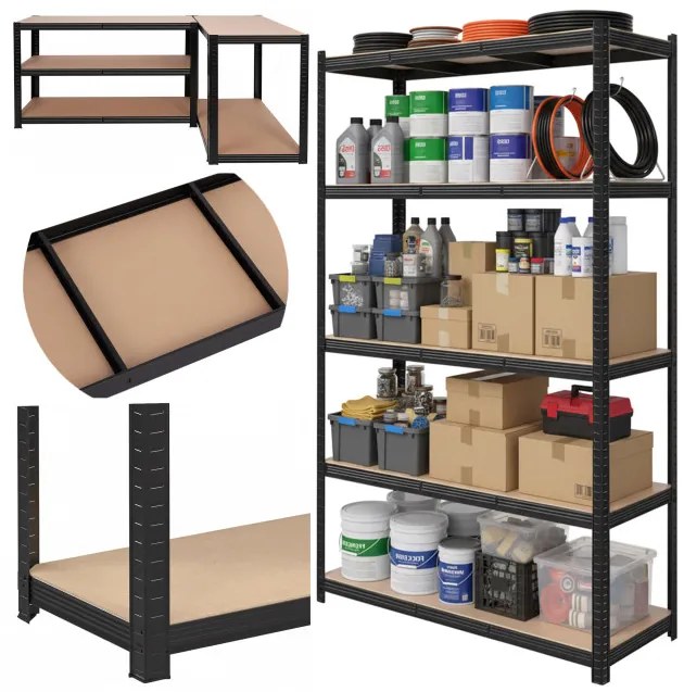 Regál 205x120x45 cm čierny