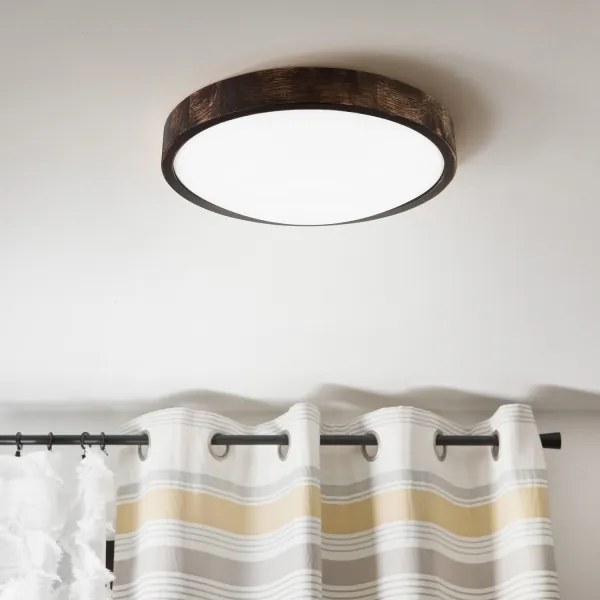 LED stropné svietidlo OAK SMOKY SLIM LED/36W/230V 4000K pr. 37 cm dub/tmavohnedá