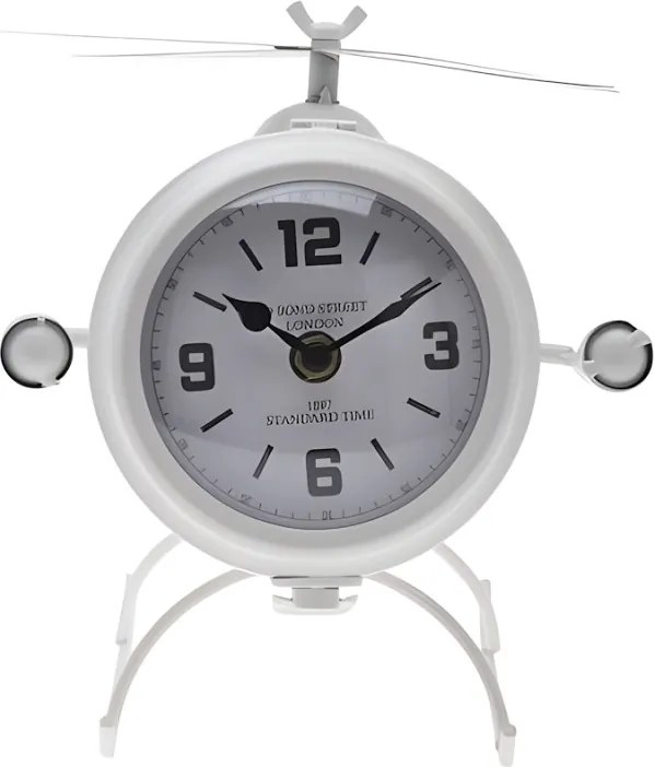 Stolné hodiny Helikoptéra – biela 21 × 22 × 21 cm